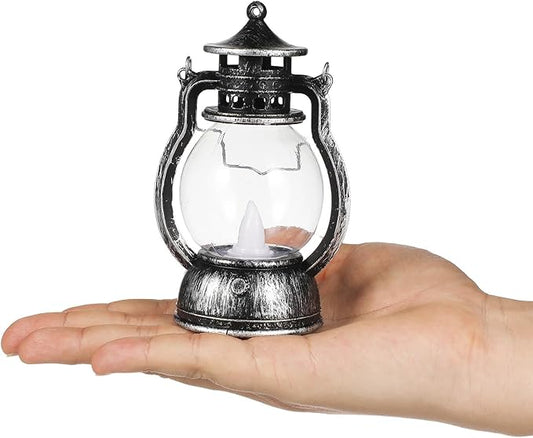 Kisangel Retro Handheld Lantern Battery Operated Decorative Lamp with Handle for Indoor Bar Party Atmosphere Scene Lighting 4.92X3.07X2.28In(Includes Battery, Random Style)