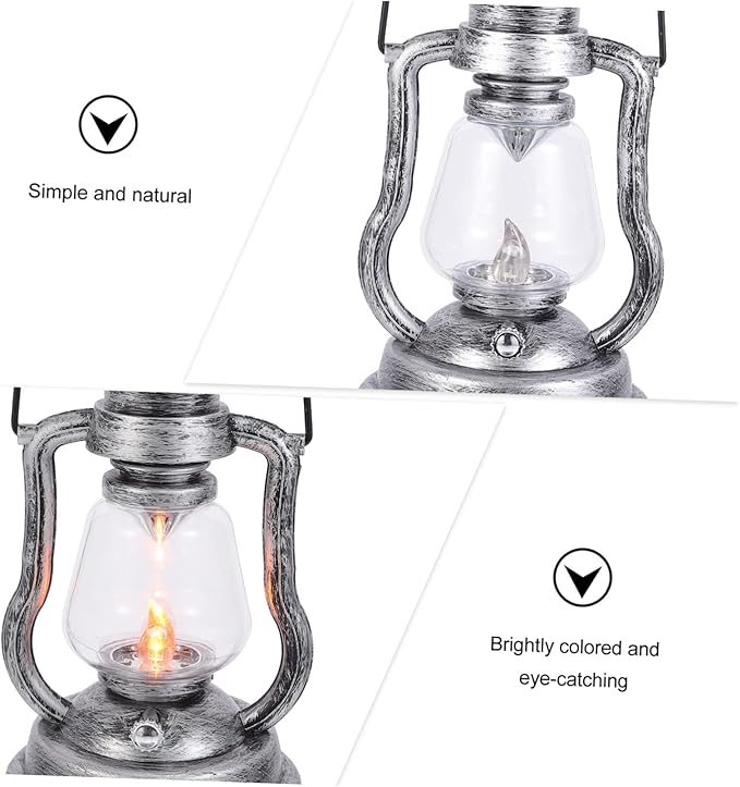 Decorative Night Lamp Retro Handheld Lantern Rechargeable Vintage Light for House Decor