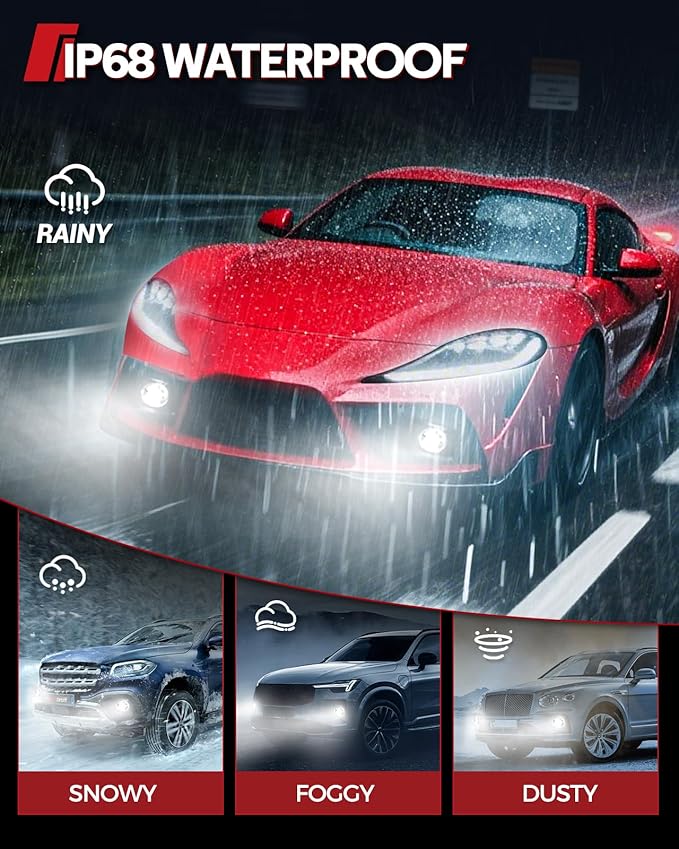 Torchbeam H11/H16/H8 LED Fog Light Bulb, 12000 Lumen Upgrade,600% Brightness H11 LED Fog Lights, 1:1 Replacement For Cars,Trucks,and SUVs,3-Minute Quick Installation,Pack of 2