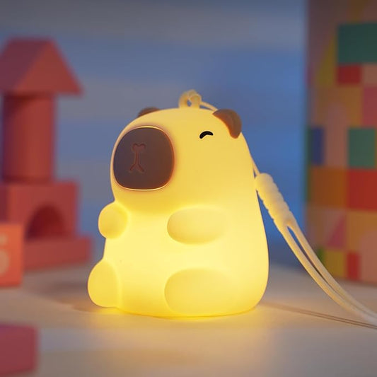 Mini Capybara Night Light, 7 Colors Dimmable Bedside Lamp, Touch Control Night Lamp, Used for Camping Party Room Decor (Mini Capybara)