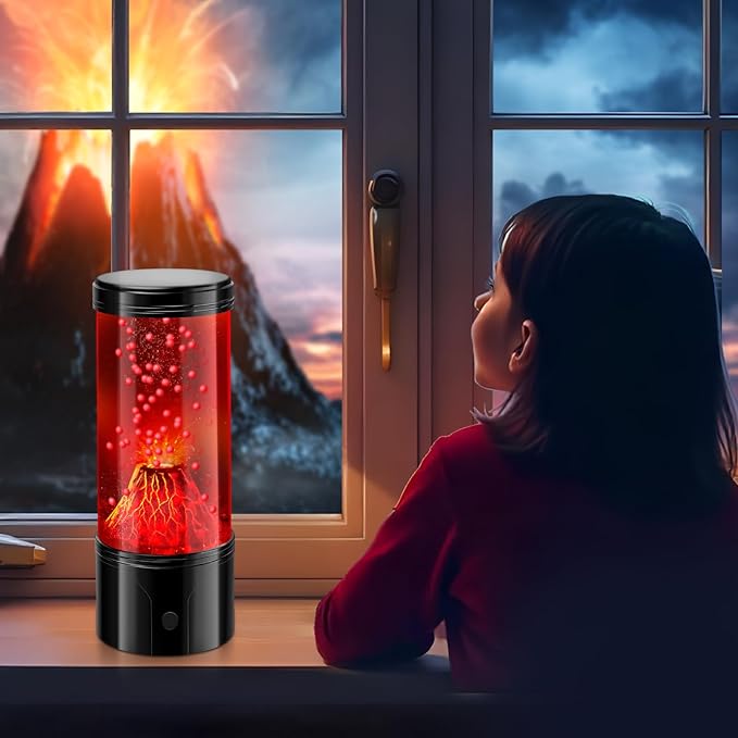 Volcano Lamp, Realistic Volcano Eruption Kids Night Light with USB/Battery Power,Leak-Proof,Funny Birthday Christmas Gifts for Kids Adults, Relaxing Sensory Mood Light for Home Bedroom Desk Decor