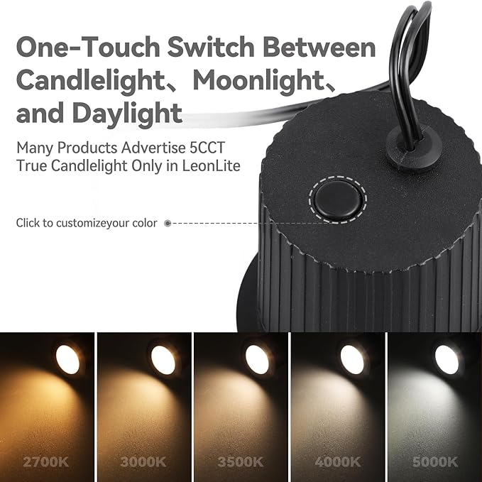 LEONLITE 7W 5CCT Well Lights Landscape LED In Ground, 12-24V AC/DC Low Voltage, CRI90 IP67 Inground Well Lights Outdoor, Black Aluminum Housing, Embedded Parts Included, Pack of 6