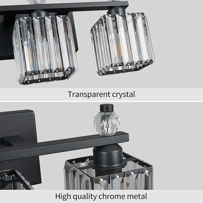 Sand Black Bathroom Vanity Lights Crystal Vanity Light Bathroom Lighting Fixtures 3 Light Modern Vanity Lighting Fixtures