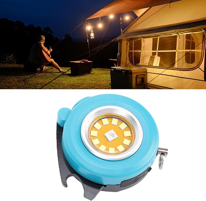 Mini Keychain Flashlight, RGB Multi Color Aluminum Work Light Portable Pocket Flashlights for Outdoor Use (Blue)