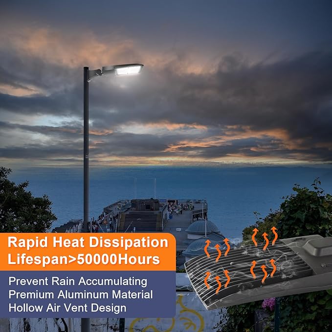 480V 300W LED Parking Lot Light, 42000LM LED Shoebox Street Flood Light (1000W MH/HPS Equiv.), 5000K Dimmable Commercial Area Lighting with 20KV Surge Protection, IP65 277-480V UL&DLC Listed