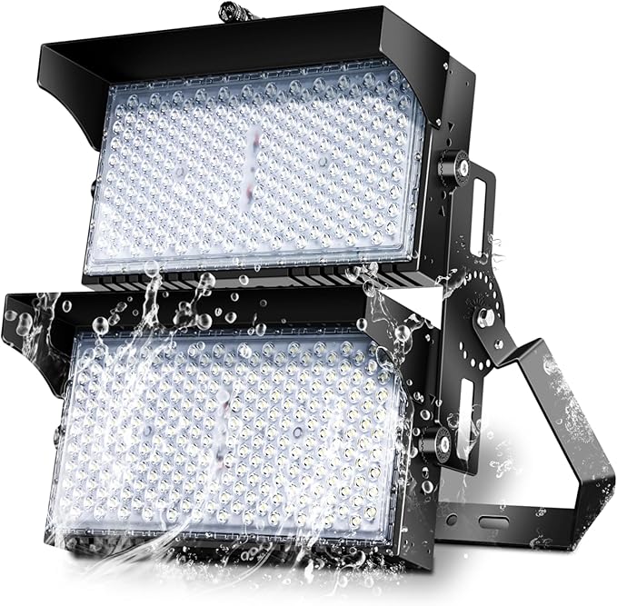 0-900W Led Stadium Lights, IP66 High Power Outdoor Sport Court Arena Light Pro-Grade High Mast Lighting with Dimmable 10KV Surge Protection Commercial and Industry for Large Area Lighting