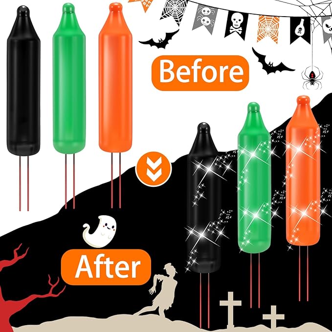 Mudder 500 Pcs Christmas Tree Replacement Light Bulbs 2.5v Christmas Light Bulbs Incandescent Xmas Decorative Replacement String Lights Outdoor Indoor(Green Orange Black)