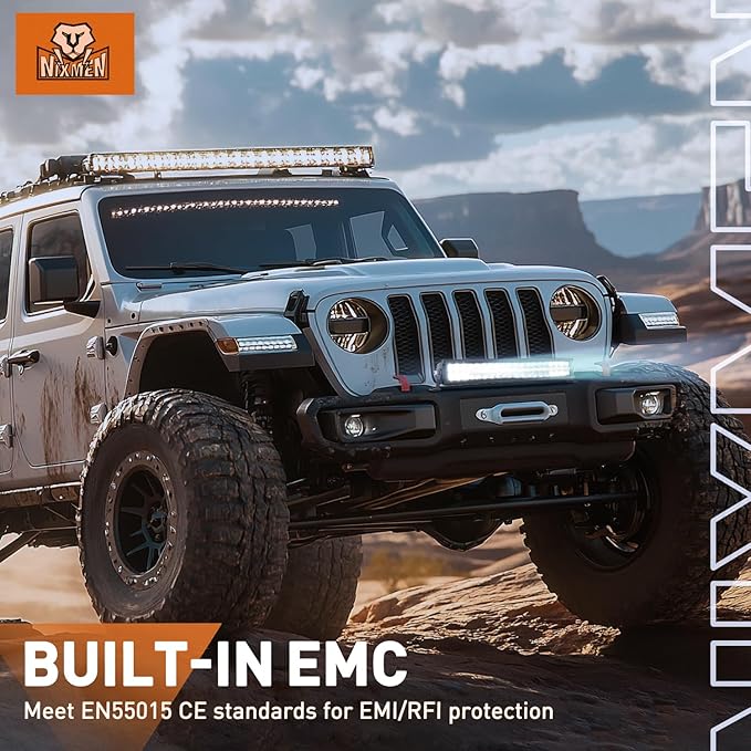 Nilight LED Light Bar with Amber DRL 19 Inch 150W Offroad Light Anti-Glare Flood Spot Combo LED Driving Light IP68 w/ 14 AWG DT Connector Wiring Harness for Pickup Truck SUV ATV UTV Boat 4x4