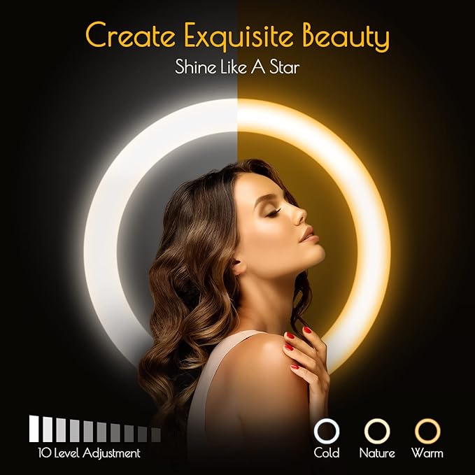 Weilisi 12" Selfie Ring Light with 63" Tripod Stand, Dimmable LED Ring Light with Phone Holder and Wireless Remote, [2-in-1] RGB & Selfie Stick for Photography/Makeup/Live Stream/YouTube