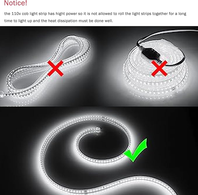 LED Strip Lights White Waterproof 164ft/50M 6000LEDs 2835 SMD 110V 6500K Outdoor LED Rope Light Flexible Ribbon for Kitchen,Bedroom,Garden,Patio,Backyard,Hallways