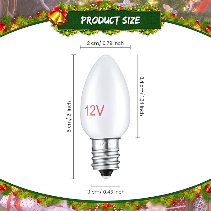 8 Pcs 12 V 4 W Christmas Villages Replacement Bulbs Warm White Bright Incandescent Bulb Accessories for Christmas Village Style Accessories Outdoor Indoor Activities