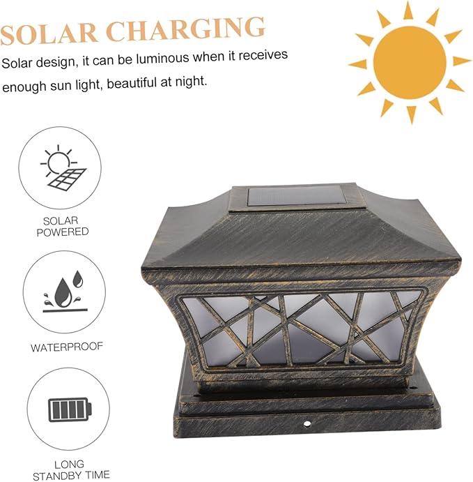 ARTIBETTER Solar Powered Outdoor Post Light Fixture Floor Lamp for Lawn Garden and Patio Decor Gentle Illumination with Protection