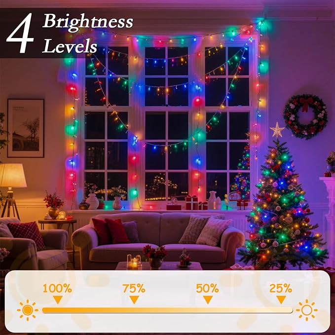 132FT 400 LED Christmas Tree Lights, Bright Multicolor Outdoor Christmas String Lights for House, Fairy Lights with 8 Modes, Waterproof & Durable Indoor Outdoor Decor, Timer Included