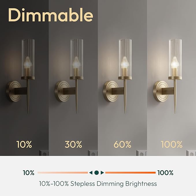 ALAMPEVER E12 Candelabra Bulb 40W Equivalent B10 Chandelier Light Bulbs, Dimmable 5000K Daylight, 4W, 450LM, CRI90, 6 Pack