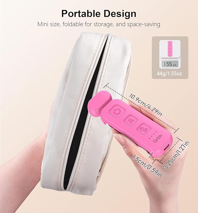 Gritin Reading Light,Book Light for Reading in Bed-Eye Caring 3 Colors, 5-Level Dimmable Brightness,Long Lasting, Compact Size Rechargeable Clip on Book Reading Light for Book Lovers-Rose