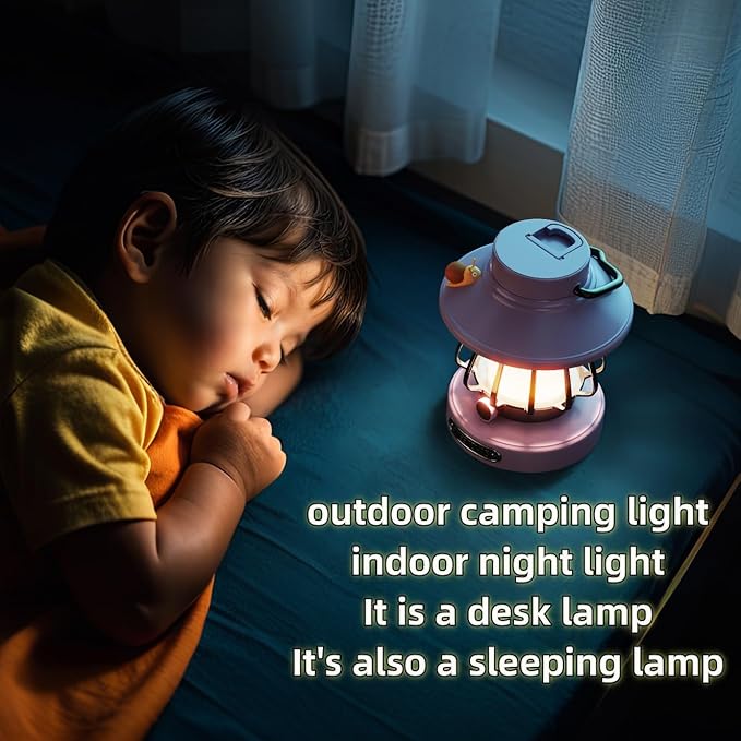 HOMY Snail Camping Lantern for Kids Rechargeable Portable Night Light with 3 Colors & Dimmable, Outdoor Camping Gear, Indoor Bedroom Tent Nightlight Gift for Toddlers