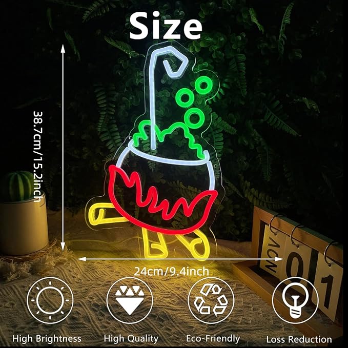 Halloween Witch's Poison Neon Sign for Wall USB Powered Neon Light Up Sign for Halloween Party Decorations Bedroom Cave Room Decor Halloween Led Sign for Home Bar Window Porch Front Door Decorations