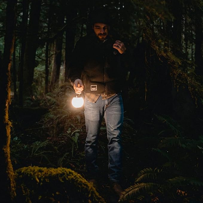 Barebones Multi-Colored Globe Light - Rechargeable LED Lantern with 9 Light Settings, USB-C Charging, Compact and Portable for Camping, Backyard, and Outdoor Fun