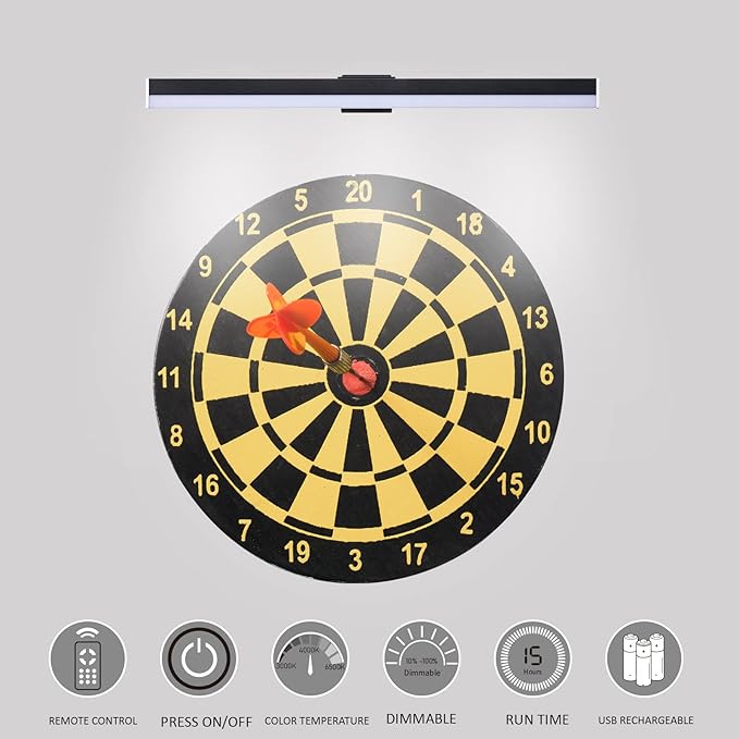MIOBLUE Rechargeable Picture Light, 22 Inch Painting Light Art Light with Remote, Cordless Display Lamp Full Metal with 60LEDs,3 Modes,Dimmable Timmer Accent for Dartboard Picture Gallery Frame