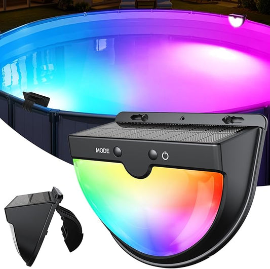Solar Pool Lights,Solar Above Ground Pool Light,Frame Swimming Lights for Pools Accessories Waterproof, Color Changing Pools Light -1PC