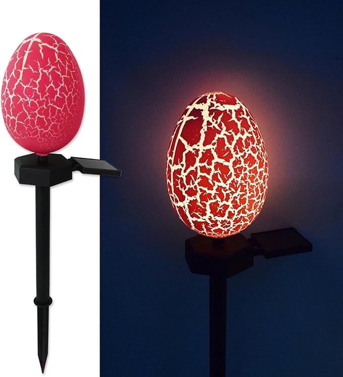 Easter Egg Lights Outdoor, Waterproof Solar Garden Lights for Easter Decorations, Garden Layout Night Light Wall Lamps Easter Ambient Light Decor for Courtyard Patio Yard Pathway Lawn Office (A)