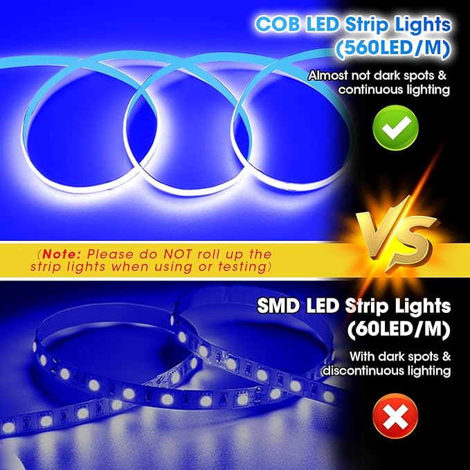 COB RV Awning Lights, 12V 32.8FT Camping Awning Light, IP68 Waterproof LED Lights, RV Exterior Strip Lights for Motorhome Travel Trailer Canopy Party, Stands Food Trucks (Blue)