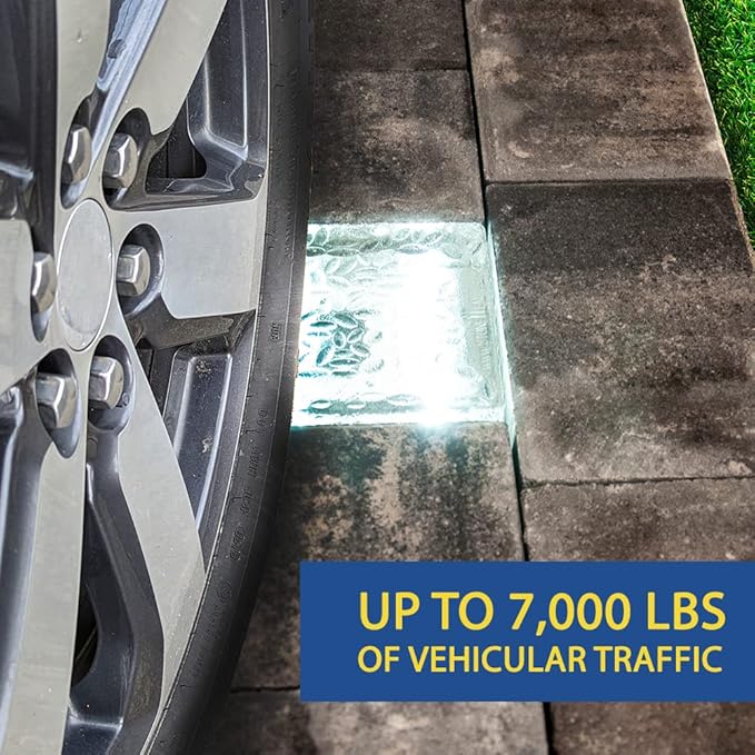 6x9 Cool White Solar Powered Paver Light, Driveways, Walkways, Patios, DIY Easy Install, No Wiring, Up to 7,000 lbs of vehicular Traffic