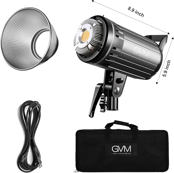 GVM Great Video Maker 100W Bi-Color LED Video Light with Bowens Mount, APP Control, Lantern Softbox, Dimmable 3200K-5600K, CRI 97+