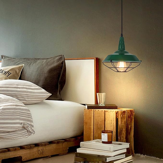 Farmhouse Green Pendant Light, 3 Packs 10.5 inch, Modern Pendant Lighting, Kitchen Pendant Lights, Industrial Pendant Light, Pendant Lights Kitchen Island for Bedroom, Living Room, Bar
