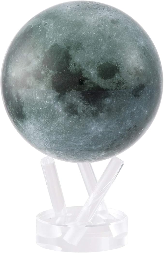 MOVA Globe - Moon Signature (6") | Rotating Lunar Globe Powered by Light | No Batteries Needed | Unique Desk Decor or Gift