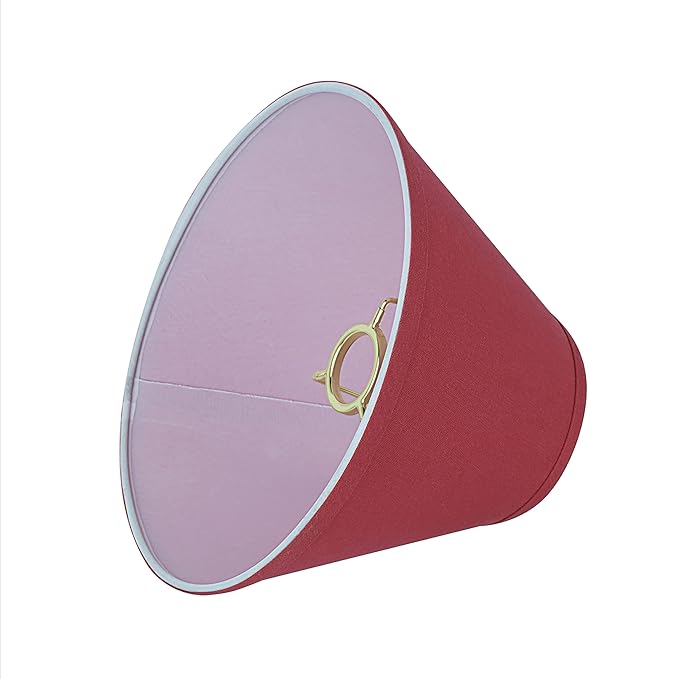 Aspen Creative 58879A Transitional Empire Shape Uno Construction Lamp Shade in Imperial Red, 6" Top x 12" Bottom x 9" Slant Height