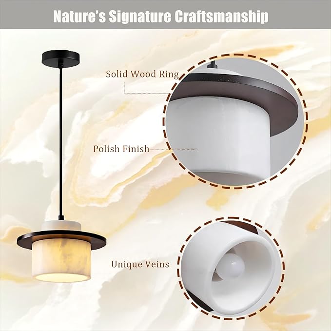 Japanese Wabi Sabi Pendant Light Nordic Natural Stone Chandeliers White Simple Light Fixture for Reading Nook Bedside Kitchen Island Hallway