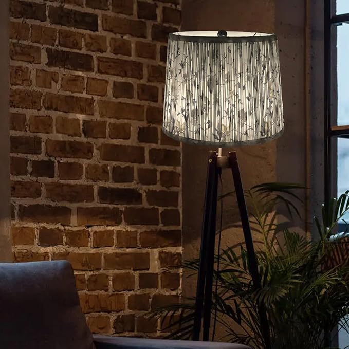 TOOTOO STAR Small Pleated Lamp Shades for table and floor lamps, 10.5" Top x12" Bottom x 9" High, Easy to Assemble, Replacement Print Drum Lampshades for Table Lamps & Bedside Lamps