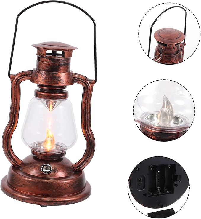 DOITOOL 1pc Creative Retro Kerosene Lamp Rechargeable Household Night Light for Home Decor Vintage Style Lantern for Festivals and Events for Ambient Lighting Setting