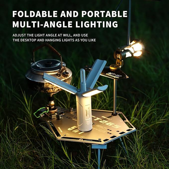 Folding Rechargeable Camping Light with Stand,Allspark Collapsible Waterproof Hanging Tent Lantern,Magnetic Dimmable Portable Power Supply Lamp with Detachable Tripod for Power Outage,Hurricane,Hiking