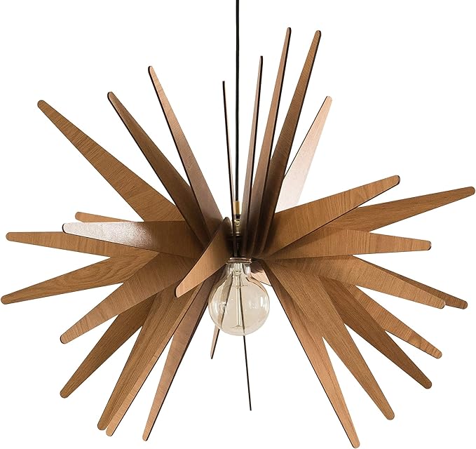 Explosion Wood Pendant Light | Mid Century Modern Chandelier | Hanging Lamp | Wood Chandelier Lighting | Modern Light Fixture | Modern Pendant Light
