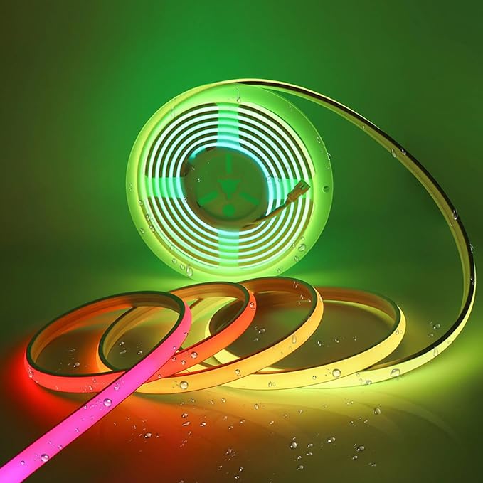 Addressable COB LED Strip, IP68 Waterproof 24V 9.84ft WS2811 RGB-IC Dream Rainbow Color LED Tape, 720LEDs/m with Silicone Tube, for Outdoor Decor Lighting (Without Power Supply)