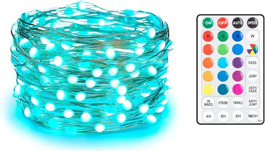Metaku 16.5FT Battery Operated Fairy Lights, 16 Color Changing String Lights with Remote & Timer, RGB LED Twinkle Waterproof Indoor Outdoor for Bedroom, Party, Christmas Decor
