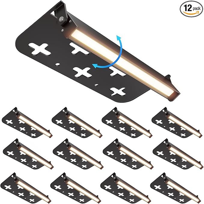 12 Pack 7 Inch Retaining Wall Lights, 5W LED Hardscape Lighting 12V AC/DC Low Voltage Step Lights Outdoor, 2700K Soft White IP65 Waterproof Landscape Lighting for Patio Walls Stairs, ETL