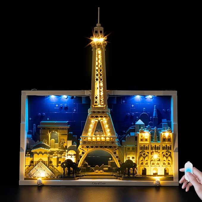 BrickSoul Upgrade Light Kit for 21064 Paris – City of Love Building Set | with ON/Off & Dimmer Switch & Hidden Cable Tech | Easy Install Lighting Set (21064 Set NOT Included)