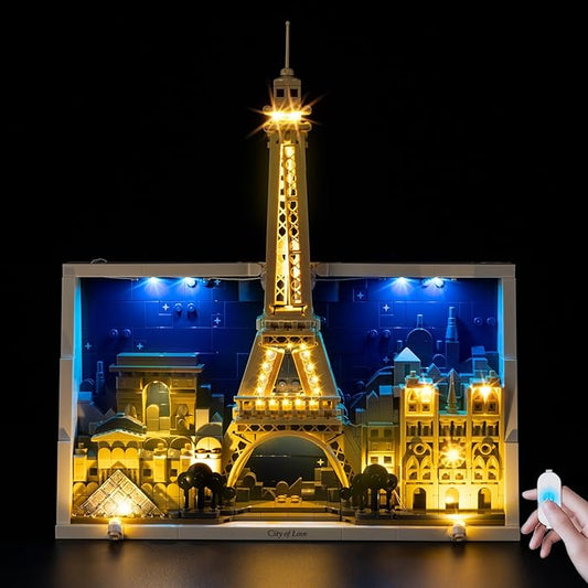 BrickSoul Upgrade Light Kit for 21064 Paris – City of Love Building Set | with ON/Off & Dimmer Switch & Hidden Cable Tech | Easy Install Lighting Set (21064 Set NOT Included)