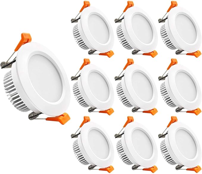YGS-Tech 3.5 Inch LED Recessed Lighting, Dimmable Downlight 7W(55W Halogen Equivalent), CRI80, 2700K Ultra Warm White, Ceiling Light with LED Driver(10 Pack)