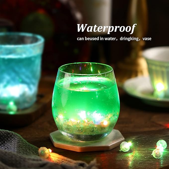 ZGWJ 100PCs Mix-Color Balloon Lights Mini, Battery Powered, Long Standby Time Waterproof Tiny Led Round Flash Light for Paper Lantern Balloon Party Easter Eggs Wedding Christmas Halloween Decorations