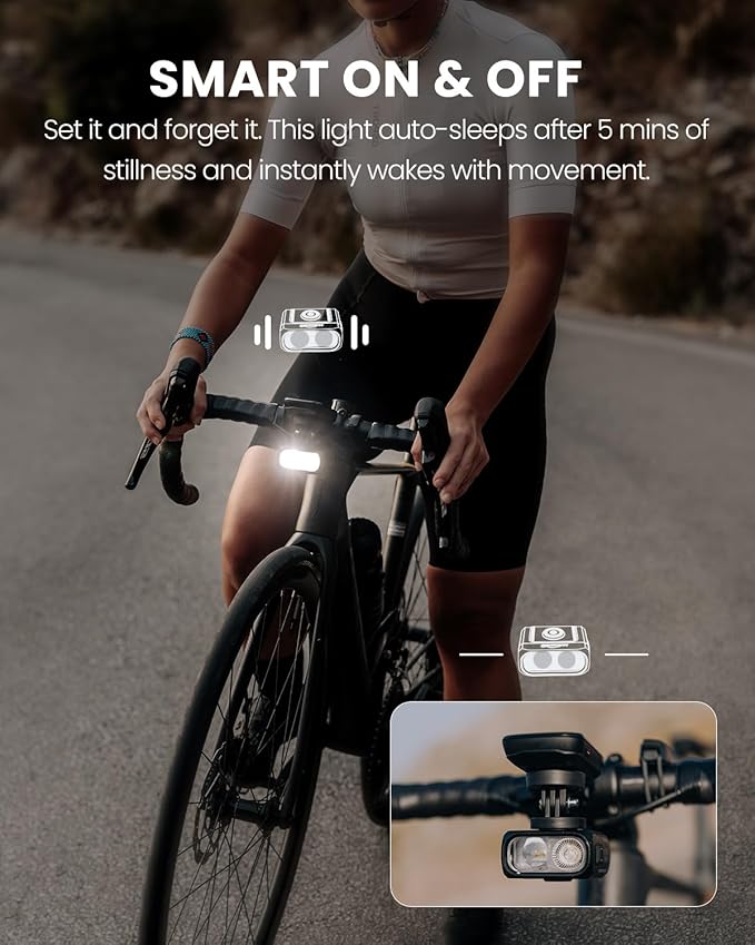 Magicshine HORI1300S Bike Headlight, Compatible with Garmin/Wahoo, 1300 Lumens High & Low Beam Front Light, USB-C Rechargeable, IPX6 Waterproof for Night Riding and Urban Cycling