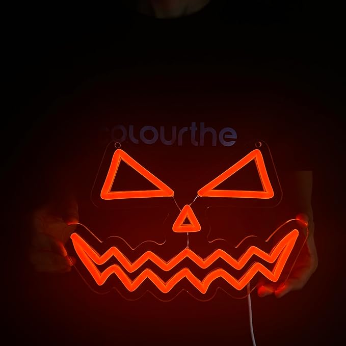 Smile Devil Pumpkin Led Neon sign for Halloween Party Decor