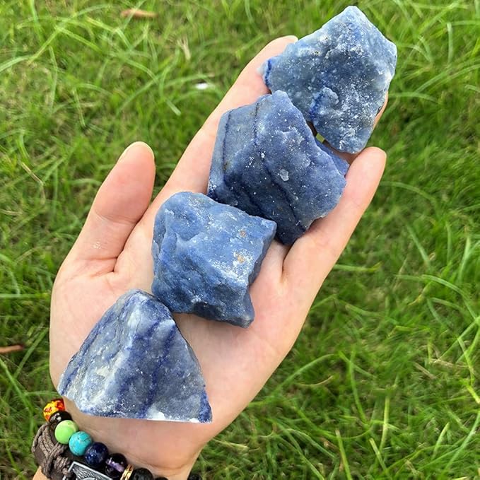 Zenkeeper 1 Lb Large Rough Blue Aventurine Stone, Natural Blue Aventurine Crystal Stone Mineral Specimen Gemstone Healing Crystals and Stones