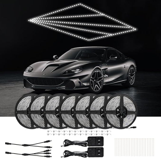 LED Garage Lights 7 Pack Updated Bigger Size, Super Bright Car Detailing Ceiling LED Shop Light for Warehouse Workshop Gym Basement Car Care Wash Room