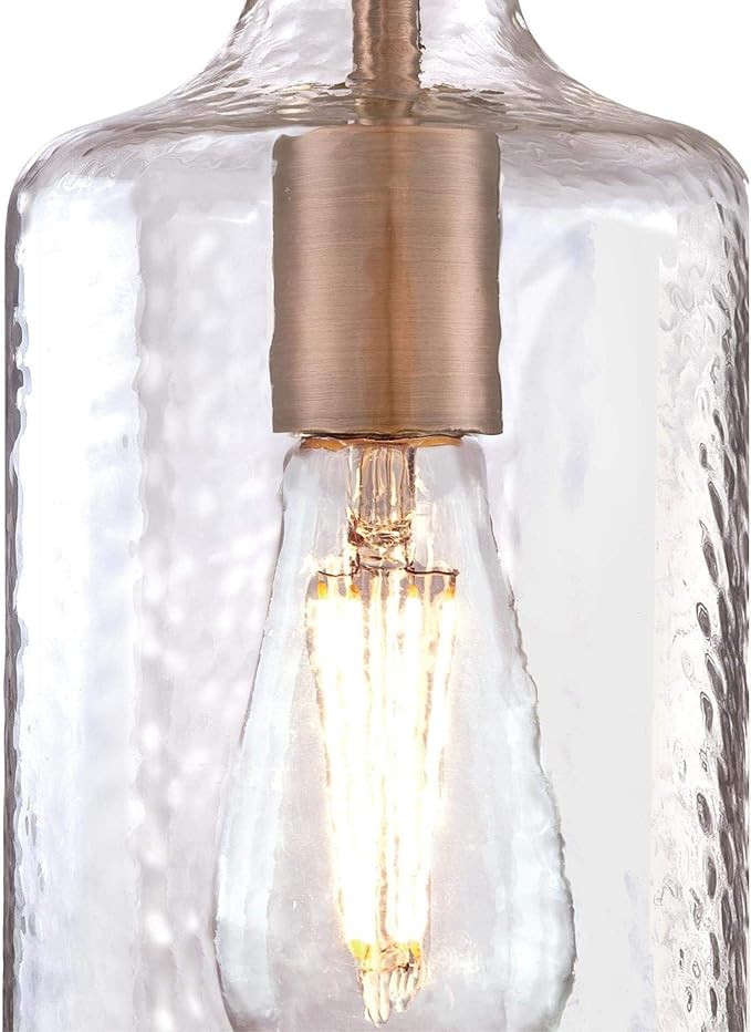 Westinghouse Lighting 6371500, Washed Copper Finish with Clear Textured Glass Carmen One-Light Indoor Mini Pendant, one Size