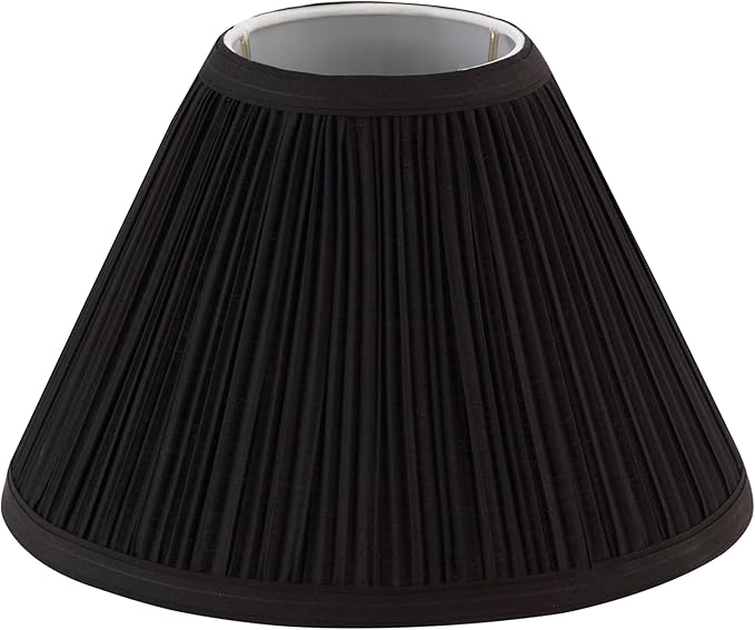 Aspen Creative 59172, Empire Uno Lamp Shade, Black, 4" Top x 10" Bottom x 7" Slant Height, Slip UNO 33mm