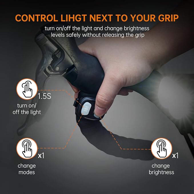 RAVEMEN PR2000 Bike Light for Night Riding Mountain Biking, 2000 Lumens Rechargeable Bike Headlight with LED Display, Wireless Remote, Anti-Glare Beam, IPX8 Waterproof